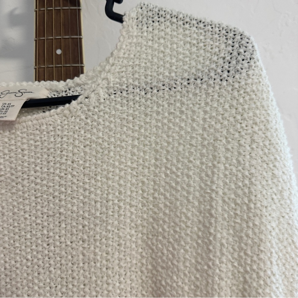 Jessica Simpson Cream Open-Knit Short Sleeve Top - Picture 3 of 6